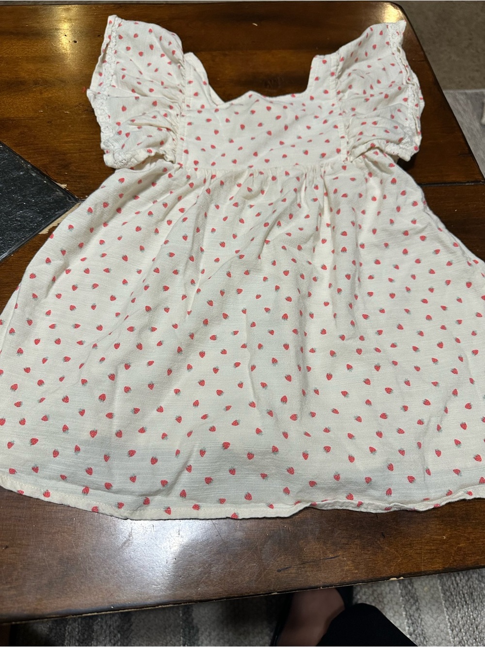 Cat & Jack Cream Dress with Pink Heart Print